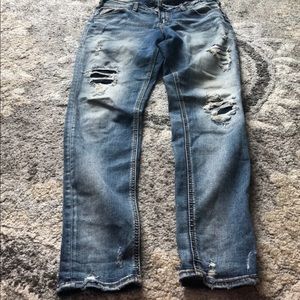 Silver girlfriend cut jeans